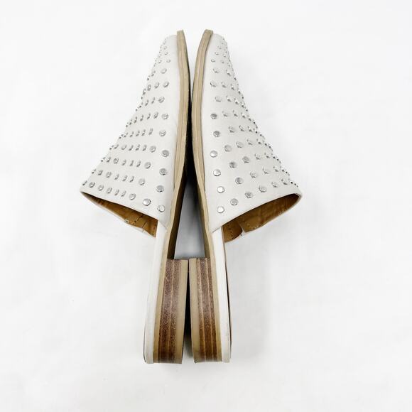 [DV Dolce Vita] Ismenia Cream Studded Pointed Toe Slip On Mules Flats Size 8.5 - Picture 6 of 11